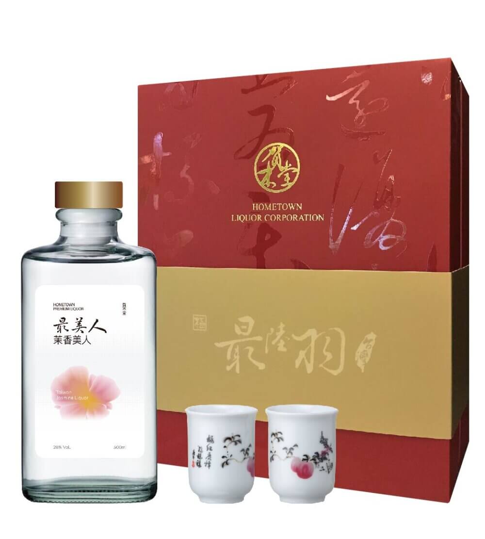 賀木堂最美人茉香美人禮盒,Hometown Taiwan Exquisite Beauty Jasmine Liquor 28%vol Gift Set